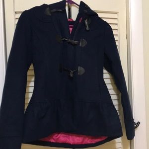 Preowned . Girls Navy coat size 14/16